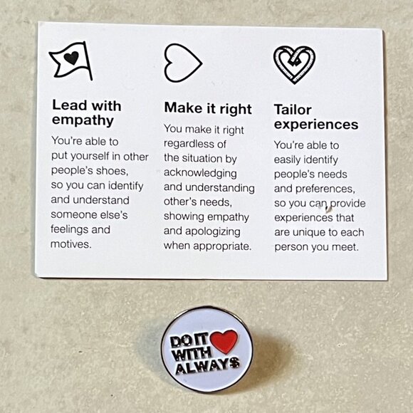 RARE LUSH Cosmetics Staff Button: Do It with Heart Always - Picture 1 of 2